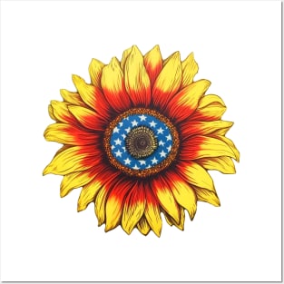 4th of July Sunflower #2 Posters and Art